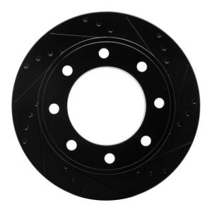 Ford F-350 Super Duty Brake Rotor (1) - Rear Right - R1 Concepts - Drilled & Slotted - Black - `05-`12